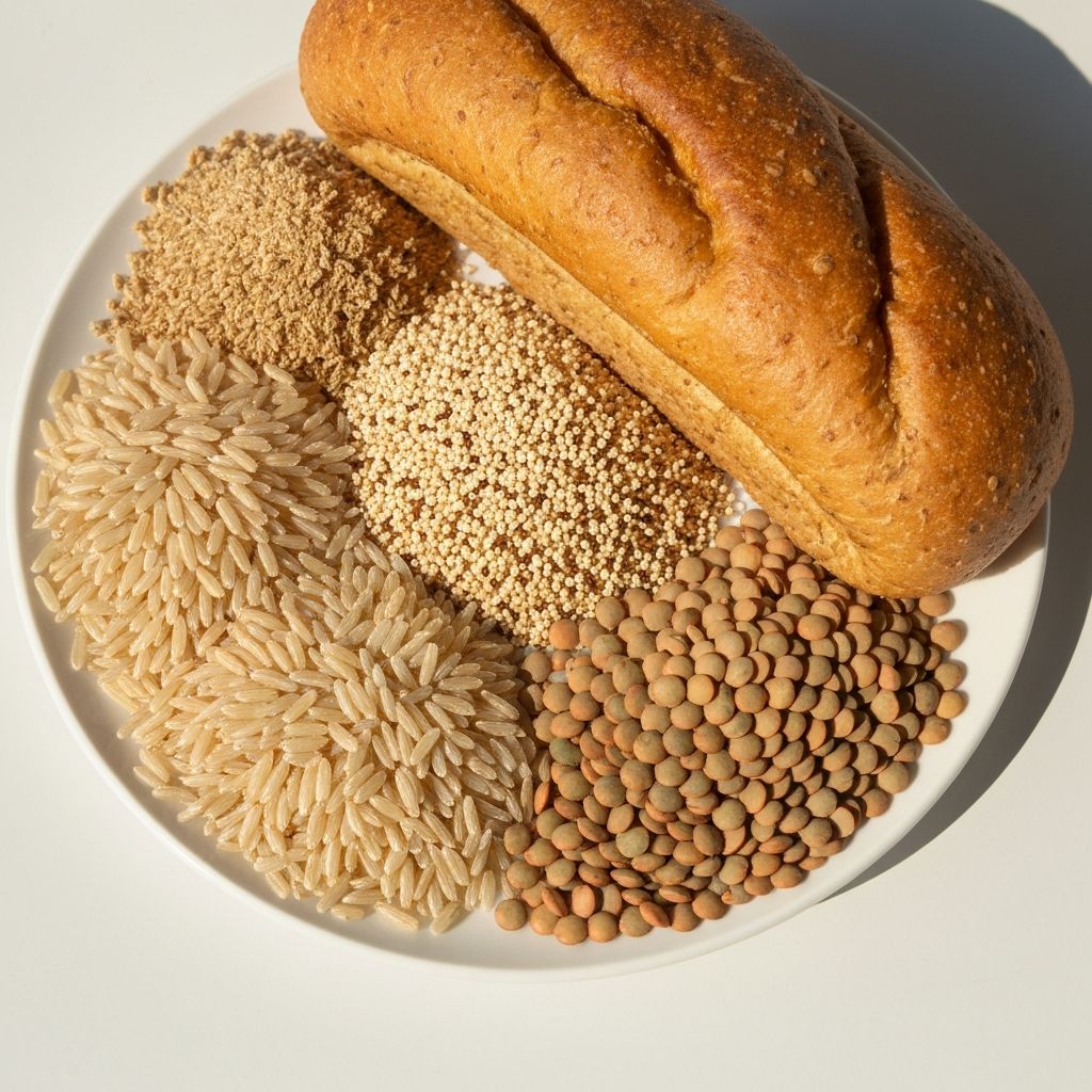 Whole grains including brown rice and quinoa